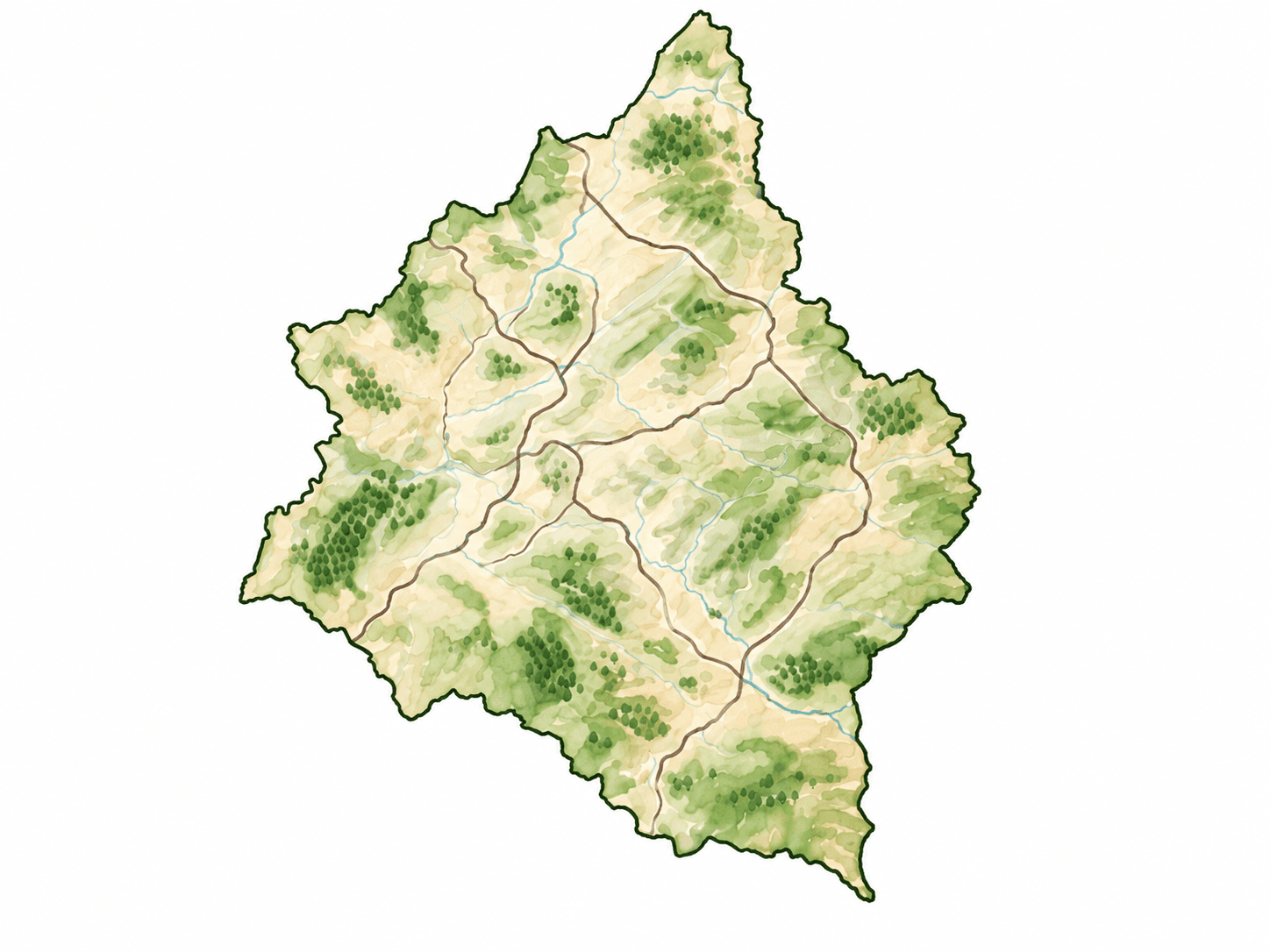 Mappa illustrata del territorio di Collazzone.
